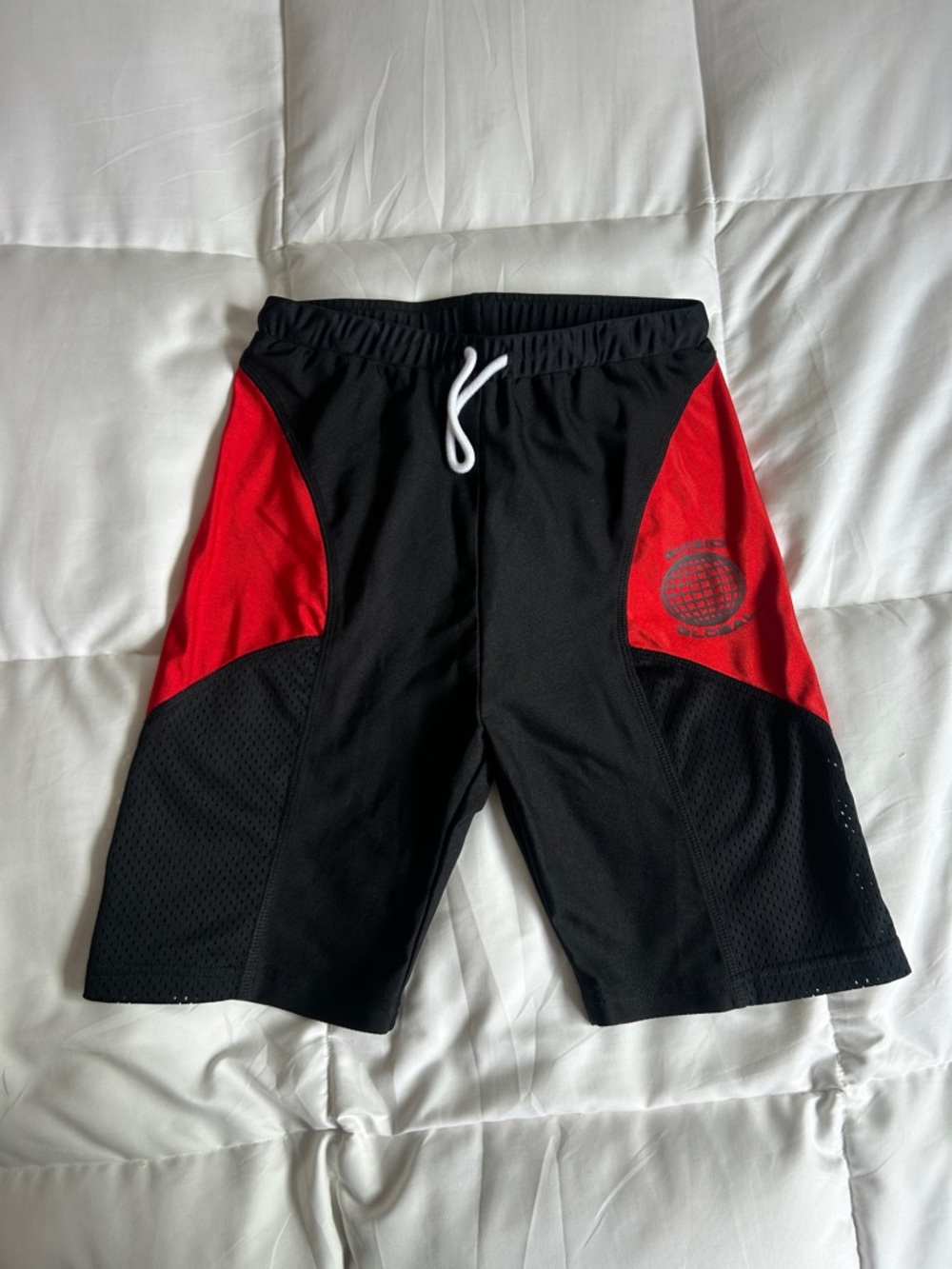 Daniel Guizio Red and black biker shorts in Small